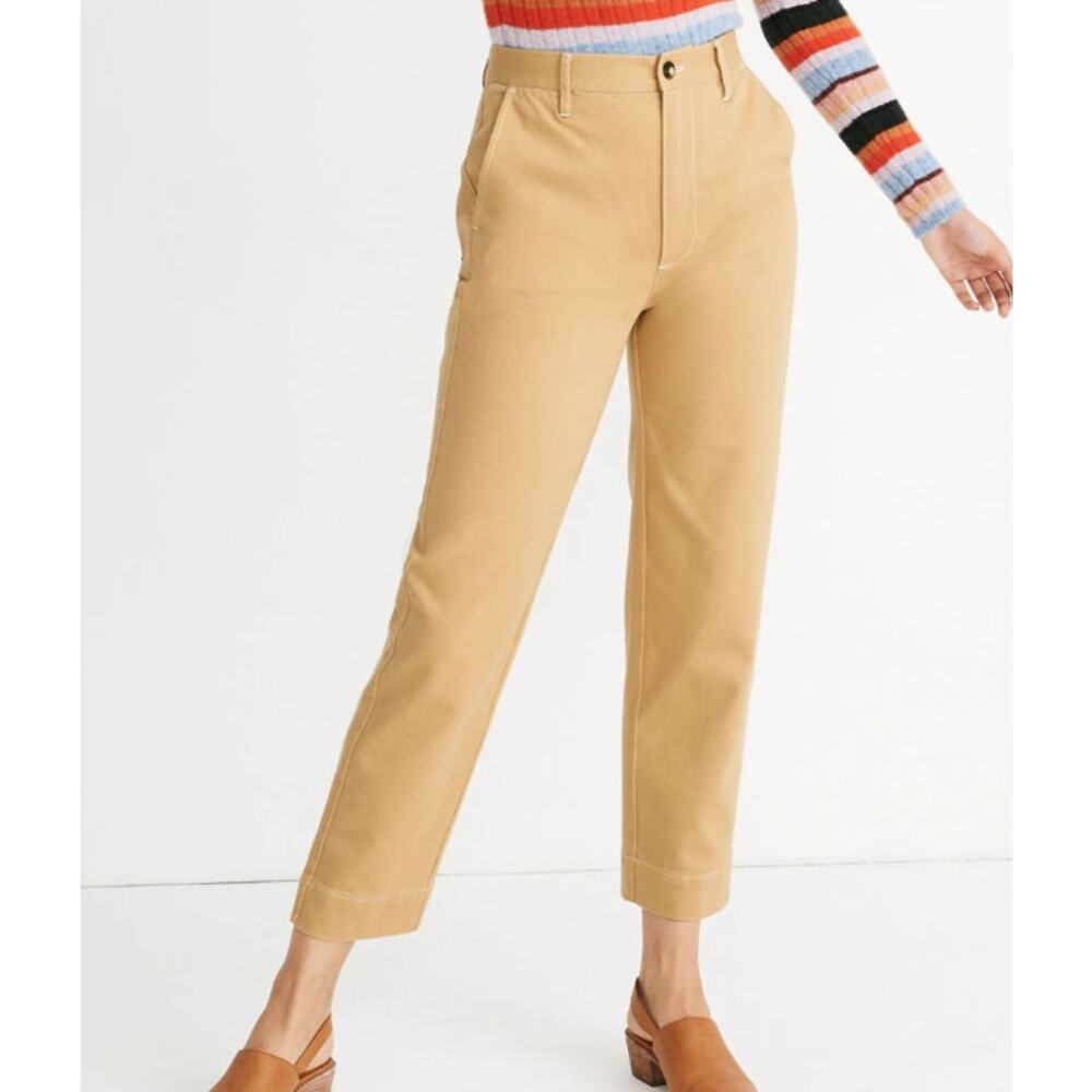 Madewell Tapered Pants Desert Dune Yellow Tan 25